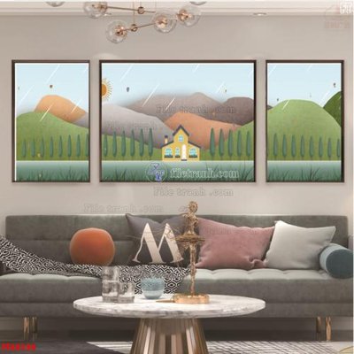 Download file gốc File tranh bộ hiện đại FT44134 (in mica) logo