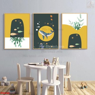 Tải file gốc File tranh bộ hiện đại FT44162 (in không vỡ ảnh)