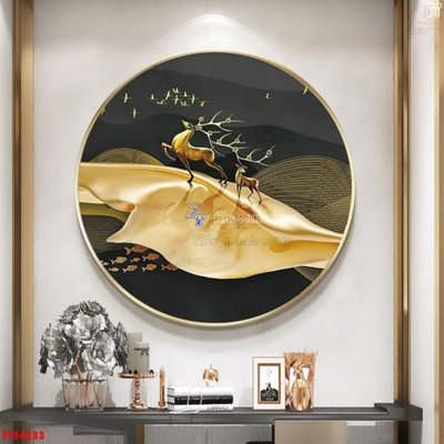 File gốc File tranh bộ hiện đại FT44233 (in lụa) họa tiết 3D