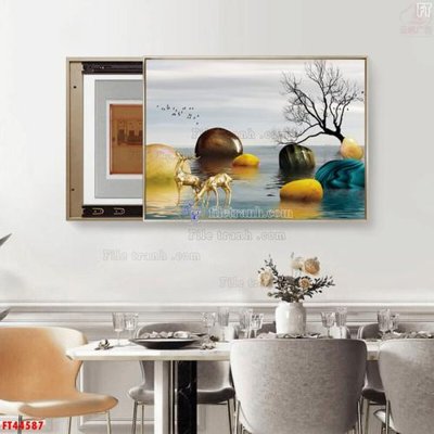 Download file gốc File tranh bộ hiện đại FT44587 (in mica) trang trí
