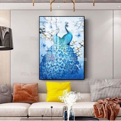 File gốc File tranh hiện đại pha lê gương FT449 (in lụa) tranh thuận buồm