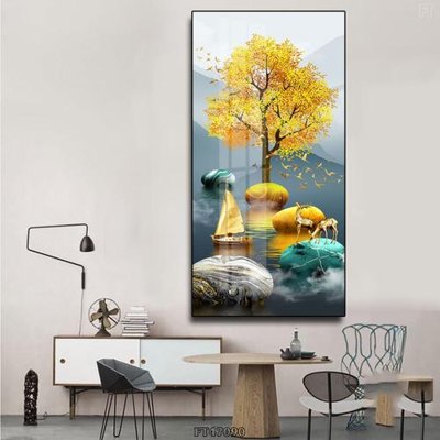 File tranh Tranh treo pha lê gương FT47090 (file gốc) chủ đề phong thủy