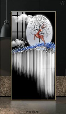 File in trần Tranh treo pha lê gương FT47121 (bản gốc) bầu trời