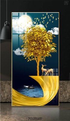 File gốc Tranh treo pha lê gương FT47137 (in lụa) tranh thuận buồm