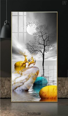 File tranh Tranh treo pha lê gương FT47185 (ảnh gốc) in trần xuyên sáng