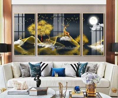 File ảnh Tranh treo pha lê gương FT47586 (gốc) trang trí khách sạn