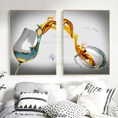 File in trần Tranh treo pha lê gương FT47825 (bản gốc) bầu trời