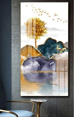 File tranh in trần 3D File tranh hiện đại pha lê gương FT481 (ảnh gốc)