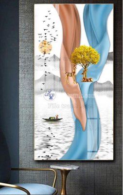 File ảnh File tranh hiện đại pha lê gương FT492 (gốc) in Hiflex