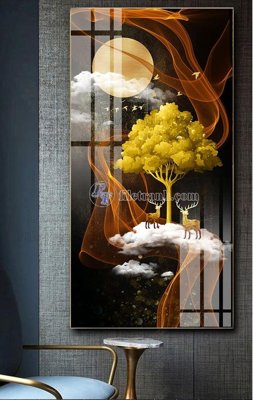 File in trần File tranh hiện đại pha lê gương FT506 (bản gốc) đại dương