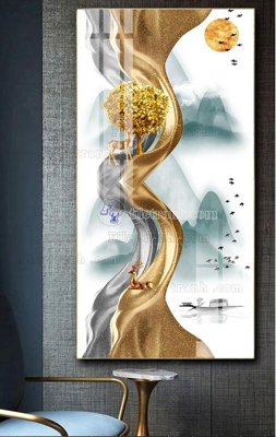 File in lụa File tranh hiện đại pha lê gương FT512 (hoa văn) File tranh hiện đại pha lê gương FT512