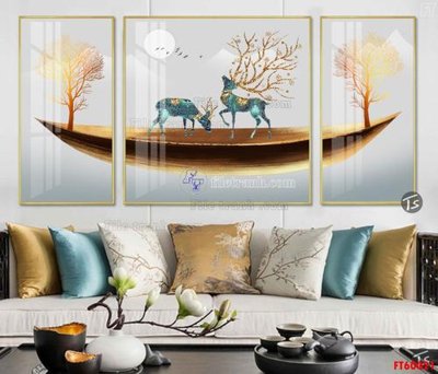 File tranh File tranh hiện đại pha lê gương FT60021 (gốc) phong cách tối giản