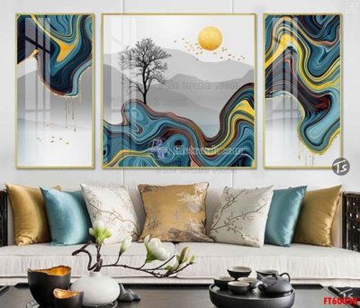 File gốc File tranh hiện đại pha lê gương FT60038 (trang trí) phòng làm việc