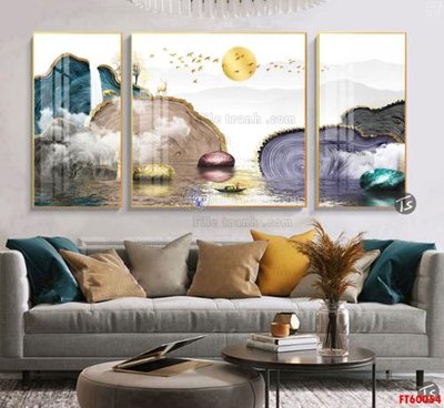 File gốc File tranh hiện đại pha lê gương FT60054 (in mica) trang trí