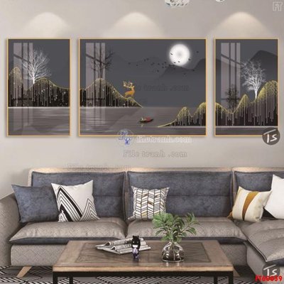 Ảnh gốc File tranh hiện đại pha lê gương FT60059 (nét căng) in mica