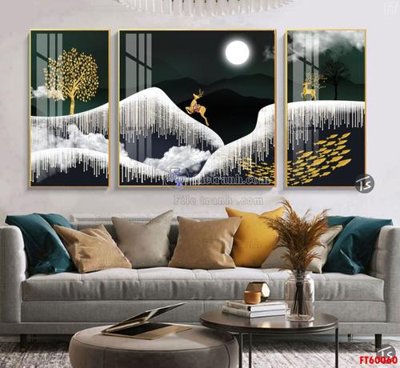 File tranh quảng cáo File tranh hiện đại pha lê gương FT60060 (file gốc) chuyên nghiệp