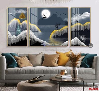 File in trần File tranh hiện đại pha lê gương FT60070 (bản gốc 3D) sống động