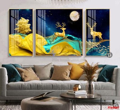 File tranh File tranh hiện đại pha lê gương FT60087 (bản gốc) in lụa 3D