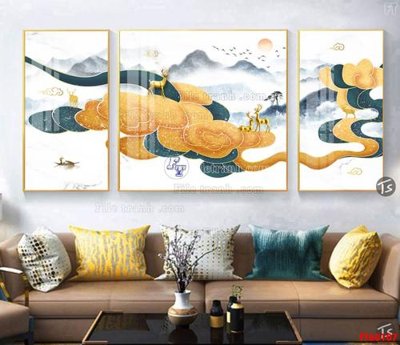 File tranh File tranh hiện đại pha lê gương FT60107 (ảnh gốc) in trần nhà