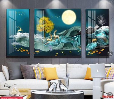 File ảnh File tranh hiện đại pha lê gương FT60163 (gốc) cho trang trí nhà hàng