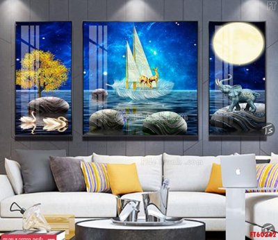 File tranh gốc File tranh hiện đại pha lê gương FT60242 (bản đẹp) độc quyền