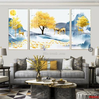 File in trần File tranh hiện đại pha lê gương FT60253 (bản gốc) hoa văn