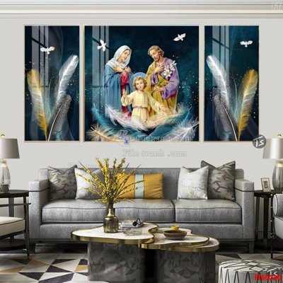 File in ấn File tranh hiện đại pha lê gương FT60330 chuyên nghiệp