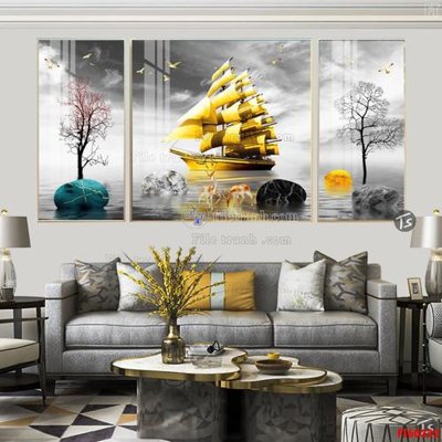 File PSD File tranh hiện đại pha lê gương FT60332 (bản gốc) đã tách nền