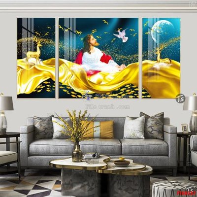 File in ấn File tranh hiện đại pha lê gương FT60337 chuyên nghiệp