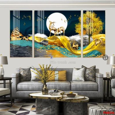 Tải file gốc in lụa File tranh hiện đại pha lê gương FT60356 siêu nét