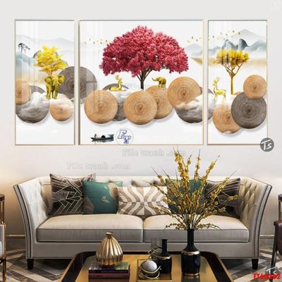 File tranh gốc File tranh hiện đại pha lê gương FT60382 chủ đề hiện đại