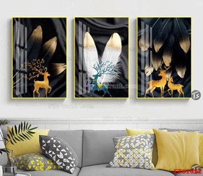 File gốc Tranh treo pha lê gương FT 61092 (in lụa) họa tiết 3D