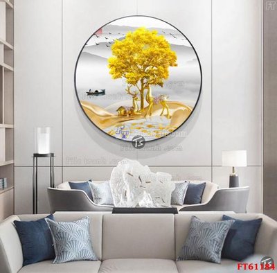 Tải file gốc in lụa Tranh treo pha lê gương FT 61184 siêu nét