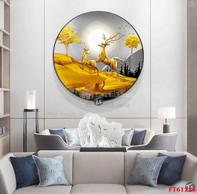 File gốc Tranh treo pha lê gương FT 61226 (in tráng gương) sang trọng