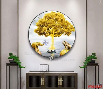 Download file gốc Tranh treo pha lê gương FT 61227 (in lụa) tranh 3D