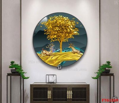 File PSD Tranh treo pha lê gương FT 61229 (bản gốc) đã tách nền