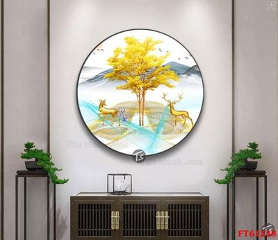 File tranh Tranh treo pha lê gương FT 61238 (gốc) in vải canvas