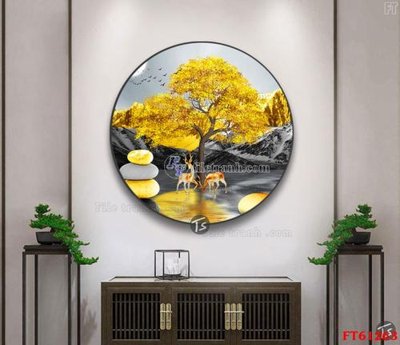 Download file gốc Tranh treo pha lê gương FT 61263 (in mica) 3D
