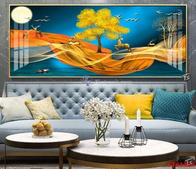 File gốc Tranh treo pha lê gương FT 61403 (in 3D) cho trang trí