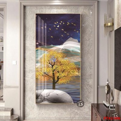 File in lụa Tranh treo pha lê gương FT 61506 (hoa văn) Tranh treo pha lê gương FT 61506