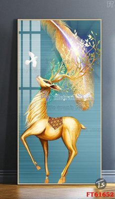 File in trần Tranh treo pha lê gương FT 61652 (bản gốc) hoa văn