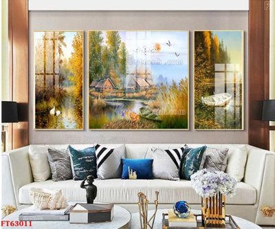 Tải file Tranh treo pha lê gương FT63011 (gốc) chủ đề hoa sen