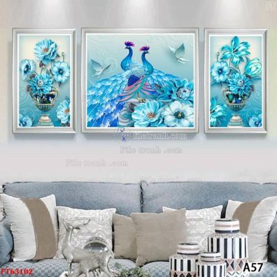File gốc Tranh treo pha lê gương FT63102 (in lụa) tranh thuận buồm