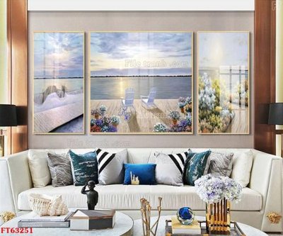 File gốc Tranh treo pha lê gương FT63251 (in 3D) cho trang trí