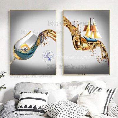 Tải file tranh gốc File tranh hiện đại pha lê gương FT646 chất lượng cao