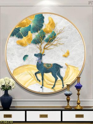 File in trần Tranh treo pha lê gương FT66110 (bản gốc) hoa văn