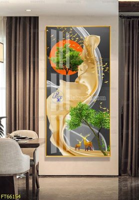 File gốc Tranh treo pha lê gương FT66154 (trang trí) phòng trẻ em