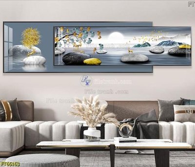 File gốc in ấn Tranh treo pha lê gương FT66163 chuẩn màu CMYK