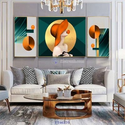 File in lụa Tranh treo pha lê gương FT66270 (hoa văn) Tranh treo pha lê gương FT66270