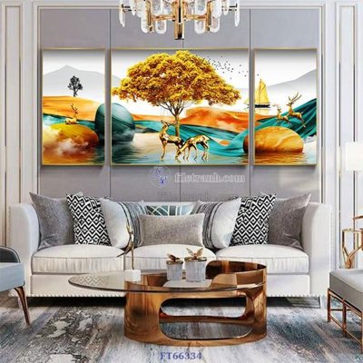 Tải file gốc in lụa Tranh treo pha lê gương FT66334 siêu nét